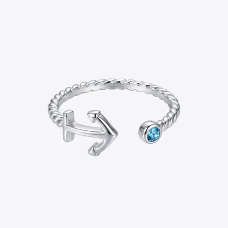 Cupid Arrow Blue Stone Ring