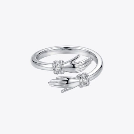 Embrace Sparkle Silver Ring