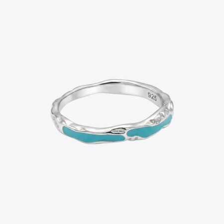Aqua Wave Silver Ring