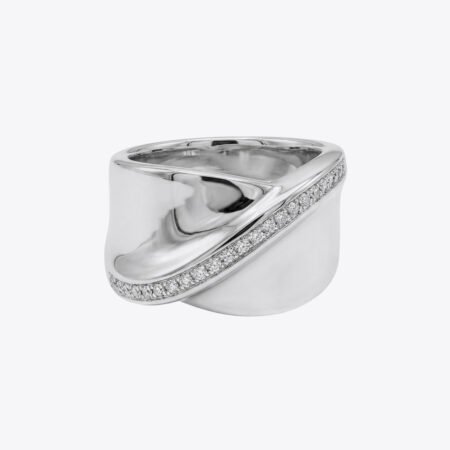 Luna Curve Silver Statement Ring