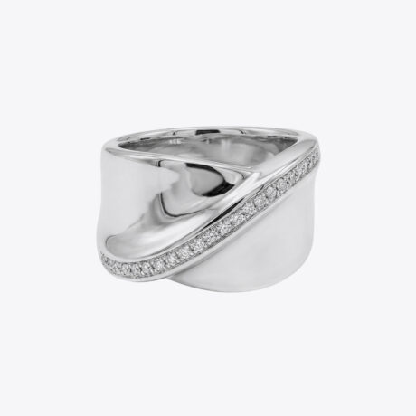 Luna Curve Silver Statement Ring