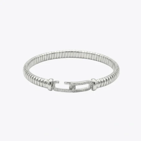 The Alencia Crystal Link Ribbed Kada
