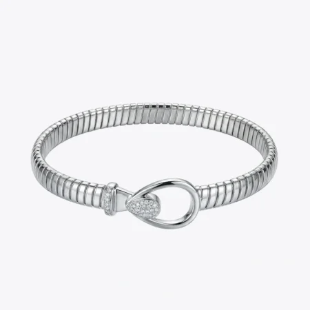 The Alencia Pave Buckle Ribbed Kada