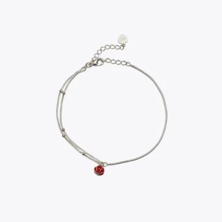 Crimson Sphere Dual-Chain Bracelet