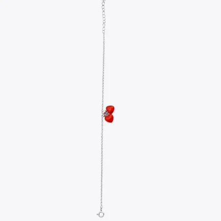 Ruby Heart Duo Charm Bracelet