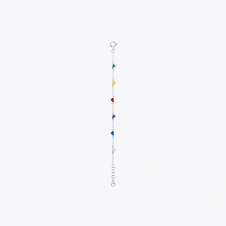 Rainbow Heart Charm Bracelet