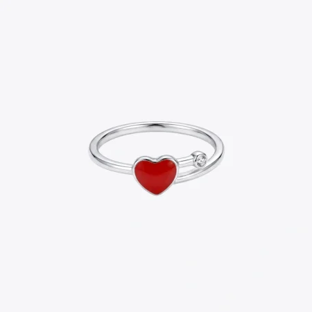 ALENCIA Crimson Heart Sparkle Ring
