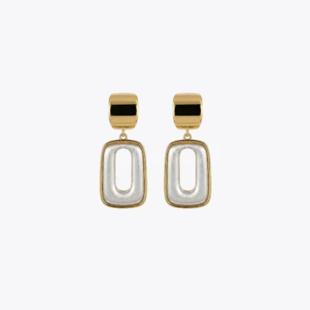 The Urban Geo Dual-Tone Drop Earrings