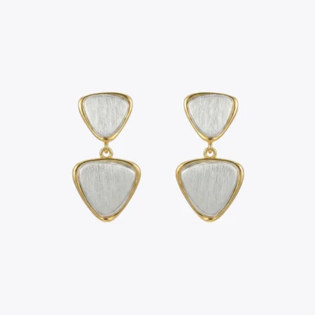 Brushed Silver & Gold Geometric Drops