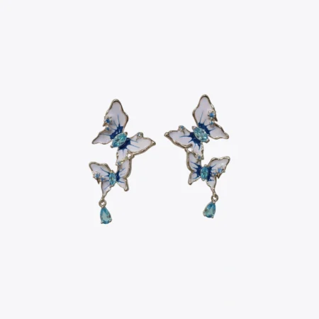 The Azure Butterfly Cascade Earrings