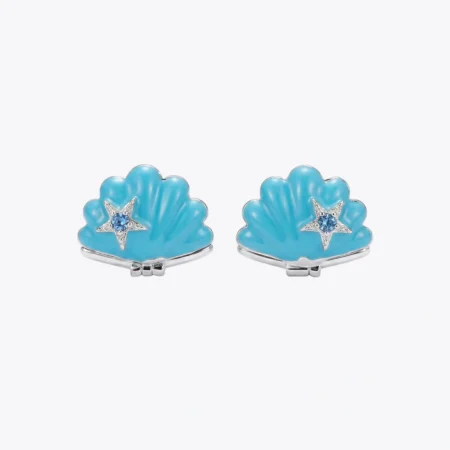 Ocean Star Scallop Silver Studs