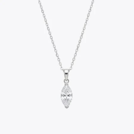 Marquise Cut Solitaire Pendant Necklace.