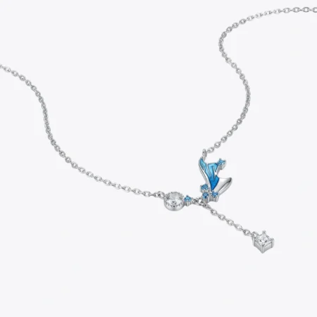 Azure Butterfly Drop Necklace