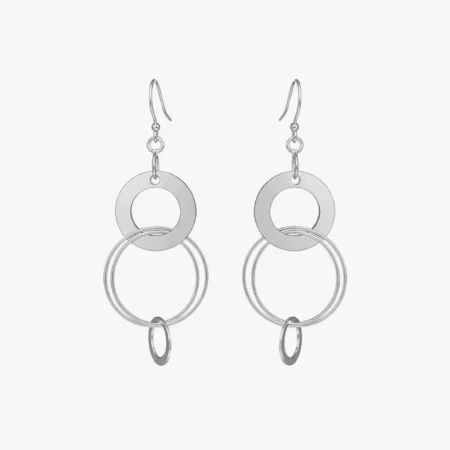 Geometric Interlocking Circle Drop Earrings