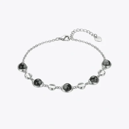 Midnight Pebble Silver Bracelet