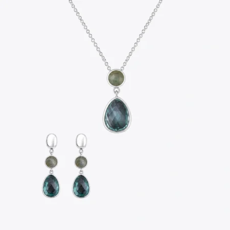 Sky Blue & Sunshine Drop Silver Set