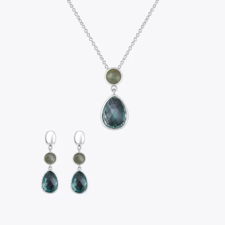 Sky Blue & Sunshine Drop Silver Set