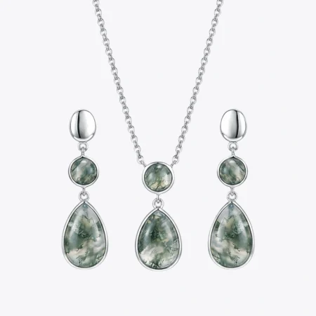 Alencia Moss Agate Forest Drop Set