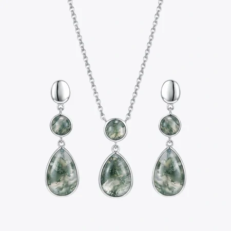 Alencia Moss Agate Forest Drop Set