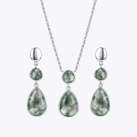 Alencia Moss Agate Forest Drop Set