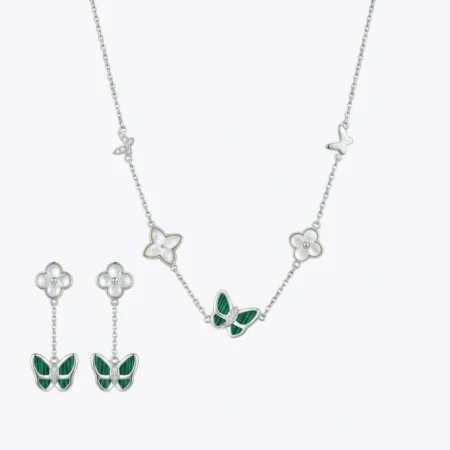 Alencia Malachite Bloom 925 Silver Set