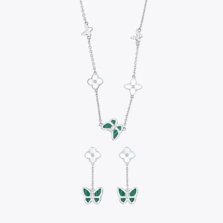 Alencia Malachite Bloom 925 Silver Set