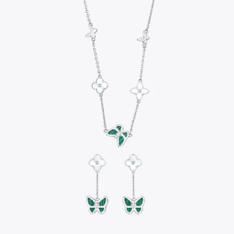 Alencia Malachite Bloom 925 Silver Set