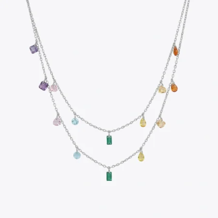 Prism Cascade Layered Necklace