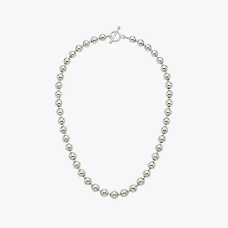 Sterling Silver Bold Sphere Toggle Necklace