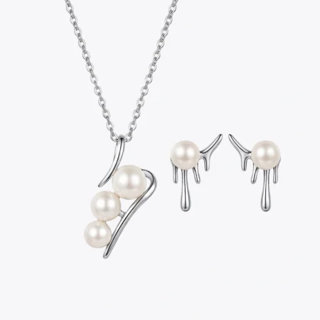 Alencia Liquid Silver Pearl Set