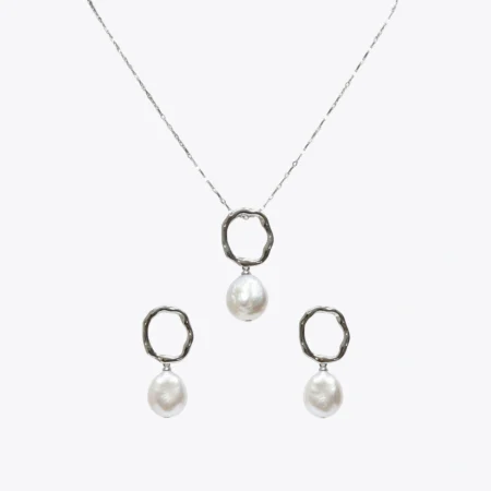 Liquid Silver & Baroque Pearl Set