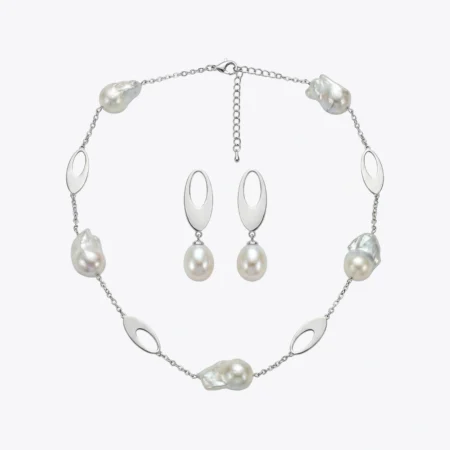 Ethereal Baroque Pearl & Silver Set