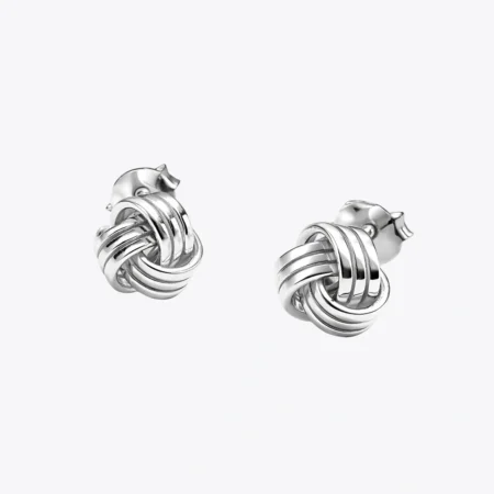 ALENCIA 925 Silver Twisted Wire Knot Stud Earrings