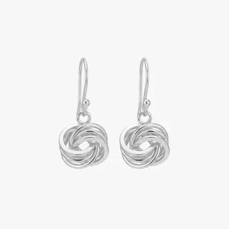 Eternal Knot Silver Drop Earrings