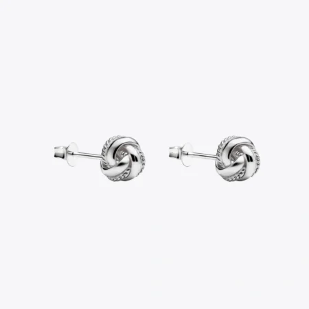 ALENCIA 925 Silver Classic Knot Stud Earrings