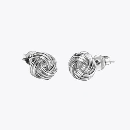 Silver Love Knot Stud Earrings