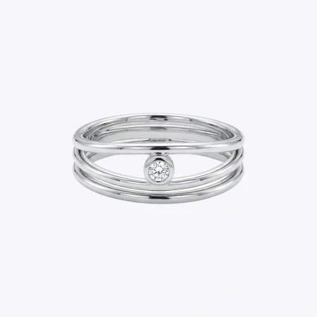 Trio Stack Solitaire Ring
