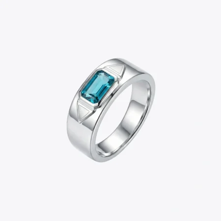 Art Deco Turquoise Band Green Ring