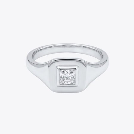 Silver Shield Solitaire Ring