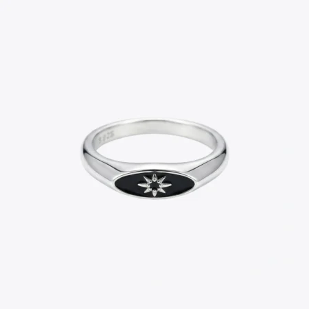 Alencia Midnight Star Signet Ring