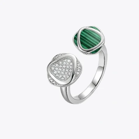Alencia Malachite Butterfly & Clover Ring