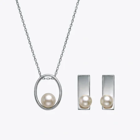 Alencia Minimalist Geometric Pearl Set