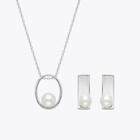 Alencia Minimalist Geometric Pearl Set