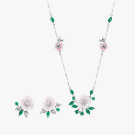 Lustrous Baguette Loop & Pearl Set