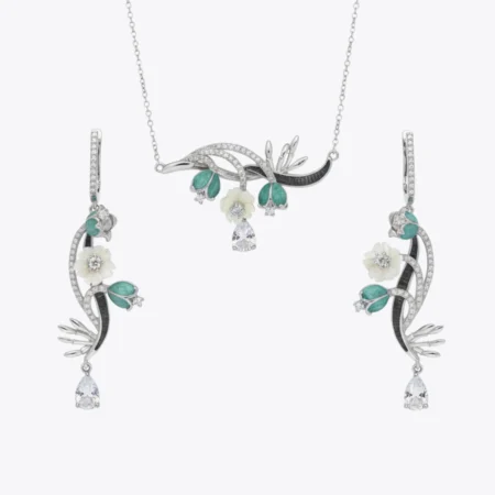 Emerald Floral Enchantment Set