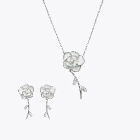 ALENCIA Azure Blossom Crystal & Pearl Set