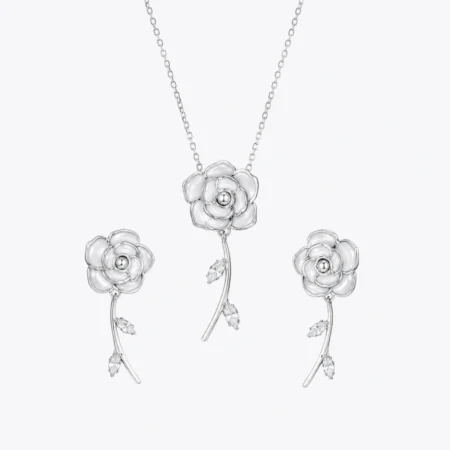 ALENCIA Azure Blossom Crystal & Pearl Set