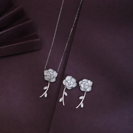 ALENCIA Azure Blossom Crystal & Pearl Set