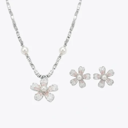 Radiant Blossom Pearl Jewelry Set