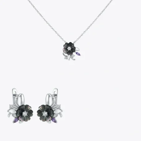 Alencia Midnight Bloom 925 Silver Set